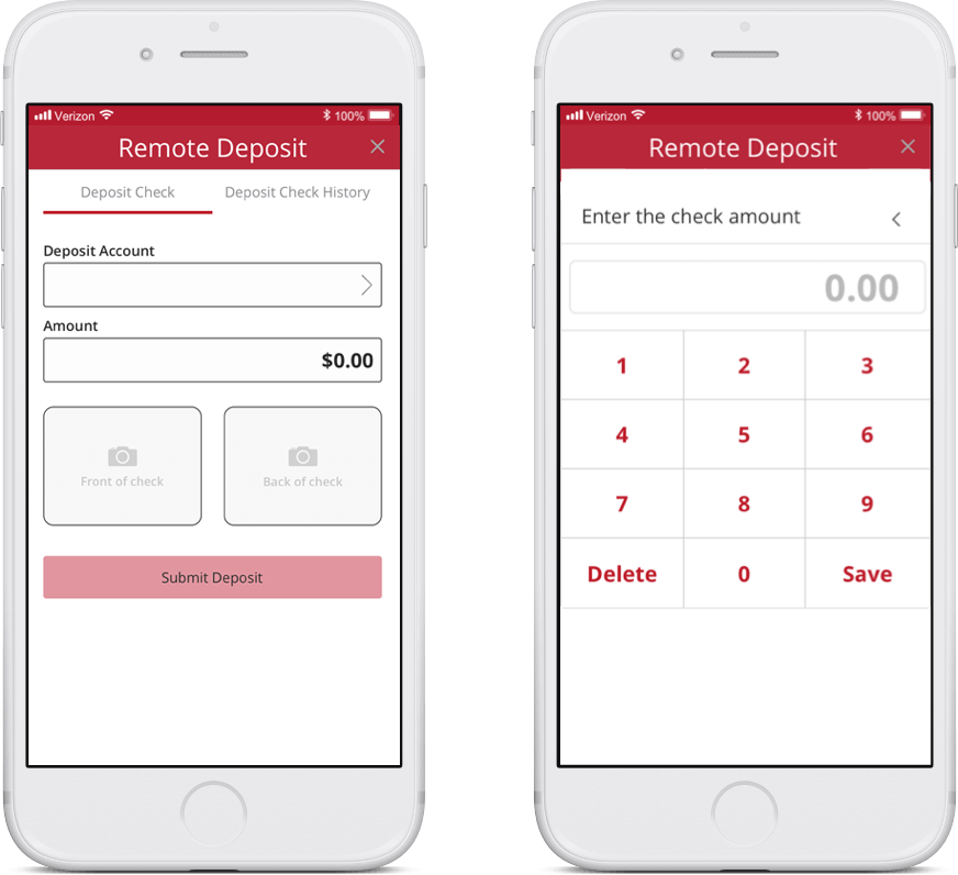 phone with lite Valley Credit Union mobile check deposit app